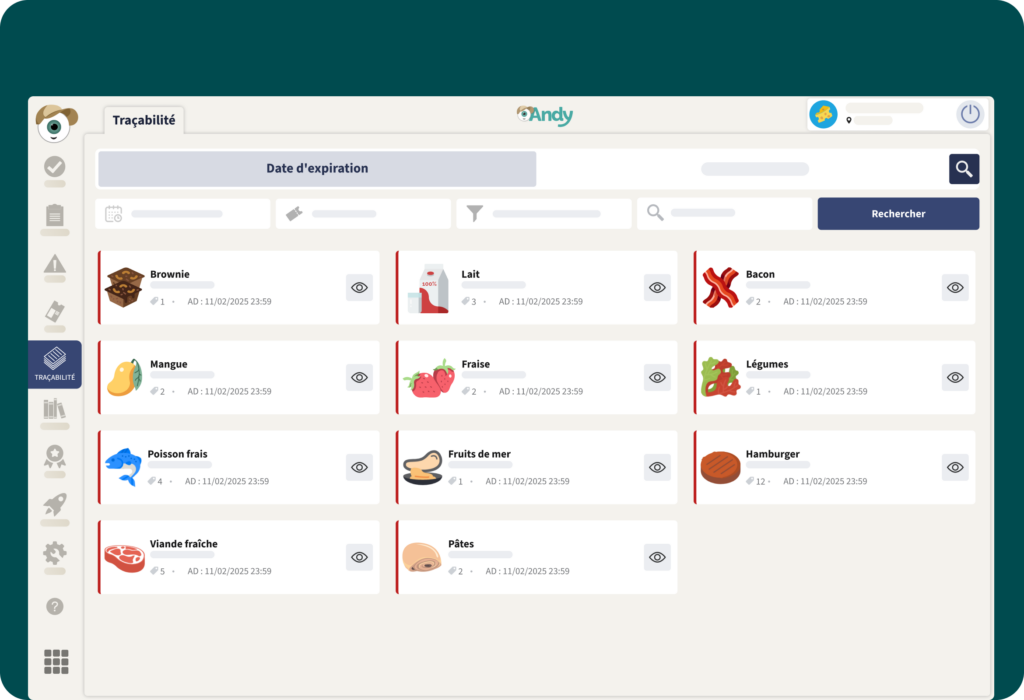 Etiquetage alimentaire avec Andy