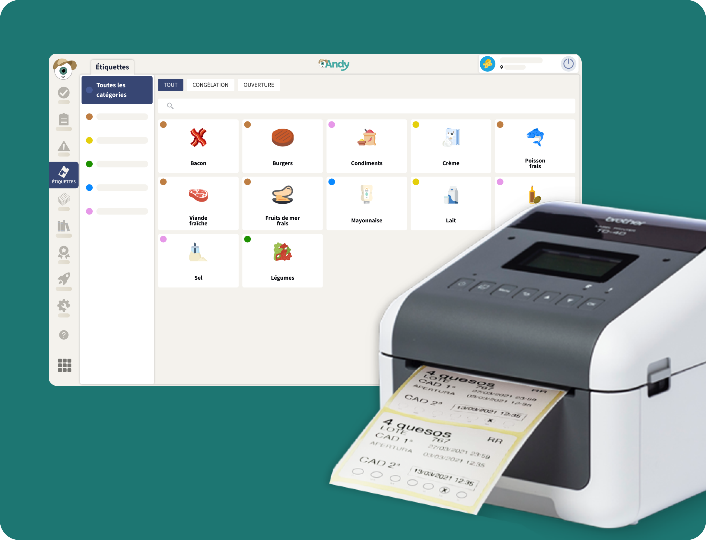 Etiquetage alimentaire avec Andy
